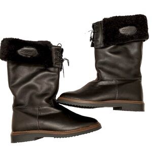 New with Box Draper Boots Black Leather Sherpa Lined Made in England Mens SZ 7